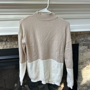 Poof! Cream and White Knit Sweater
